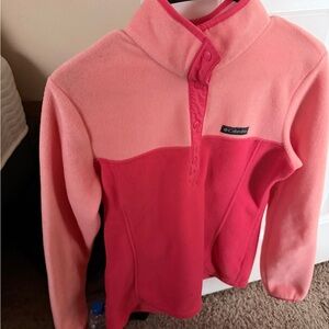 Columbia Two-Tone Pink Fleece Snap Jacket